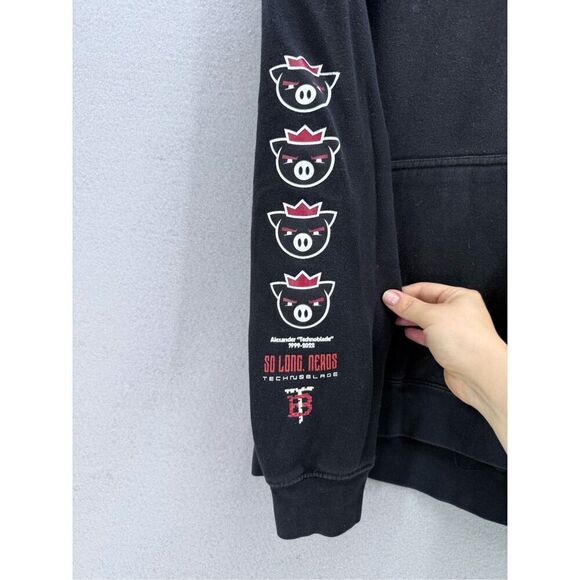 Technoblade Mens Black Good Game Alexander Pullover Hooded Sweatshirt Size Large - Picture 2 of 8